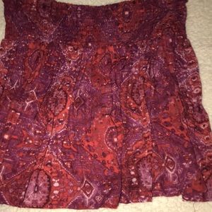 Mini skirt size large beautiful burgundy colors
